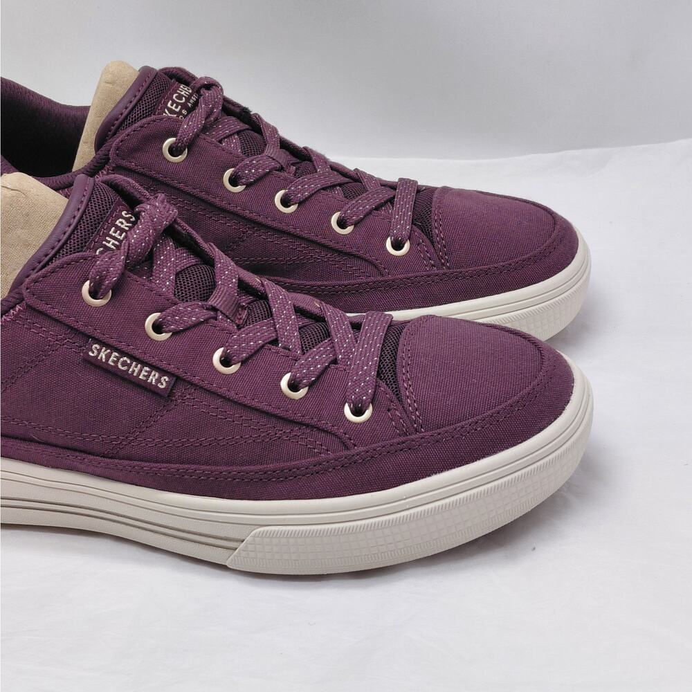 Skechers Womens Low Top Sneakers Size 8 Wine Athleisure Preppy Comfort Shoes - Picture 5 of 13